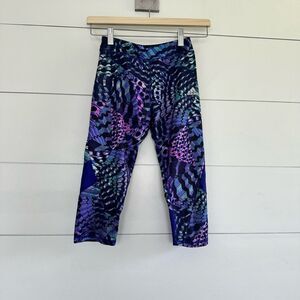 Adidas Girls Medium Purple Patterned Crop Leggings